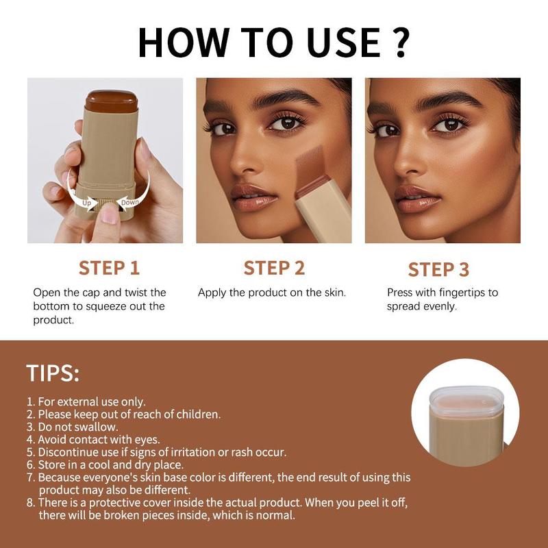 Long-lasting Moisturizing Solid Foundation, 2 Counts/set Tinted Moisturizing Cream Foundation, Smooth Application, Facial Cosmetic, Concealer, Color Corrector Makeup, Flawless, Base 8