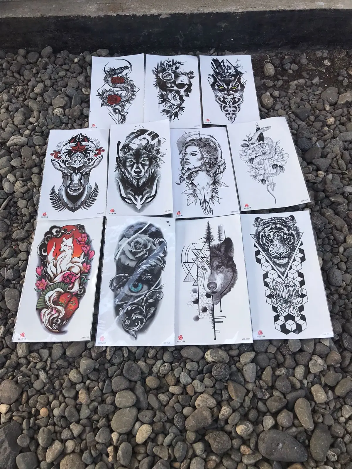 Tato temporer keren tahan lama tato air mudah dipasang tato naga bunga tato sementara stiker tato bayar ditempat