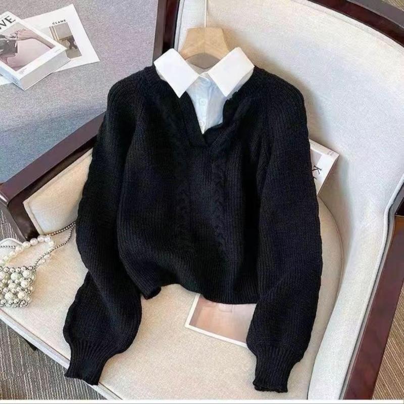 Áo len thừng cổ sơ mi 2