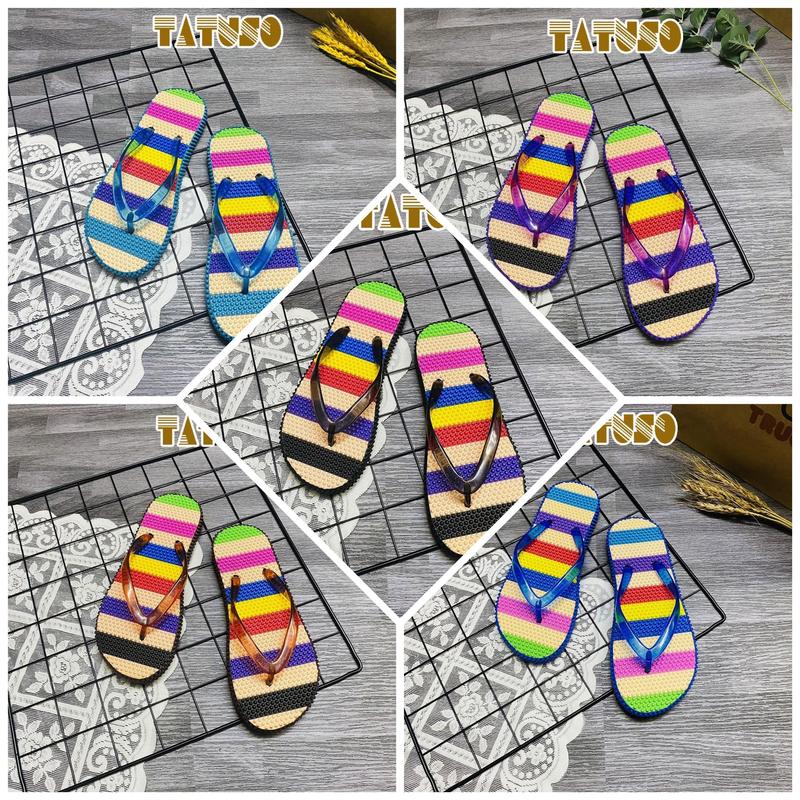 (PHOM NHỎ ĐẶT TĂNG 1 SIZE) Dép quai kẹp quai xỏ ngón nữ màu sắc cầu vồng tươi sáng mùa hè , đế massage xịn xò - TT359