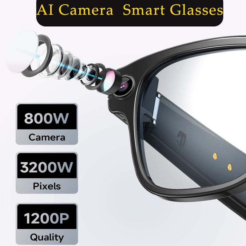 AI Camera Smart Glasses Bluetooth For Men Women with transation headphone with Speaker,Camera Glasses For Travel Meeting - Image 2