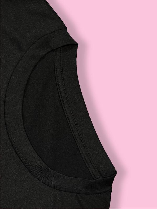 Women's Letter Print Round Neck Crop Tee, Fashion Casual Crew Neck Short Sleeve T-Shirt for Daily Holiday Vacation Outdoor Wear, Ladies Clothes for Summer 2