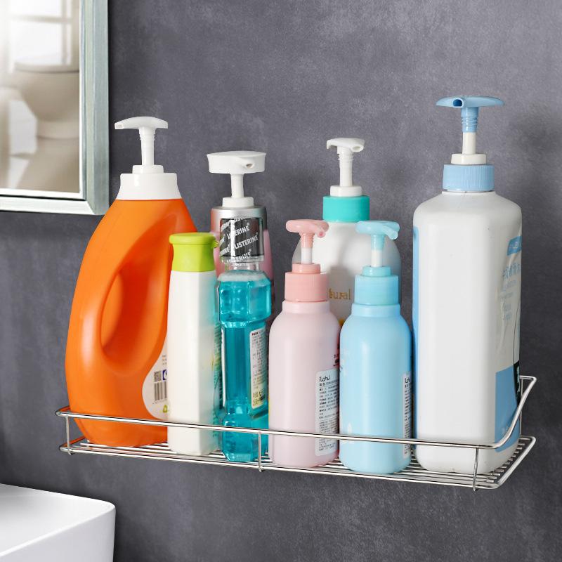 Kệ dán tường chữ nhật inox 304 cao cấp Living C đồ gia dụng nhà tắm giá để chai lọ Kitchen