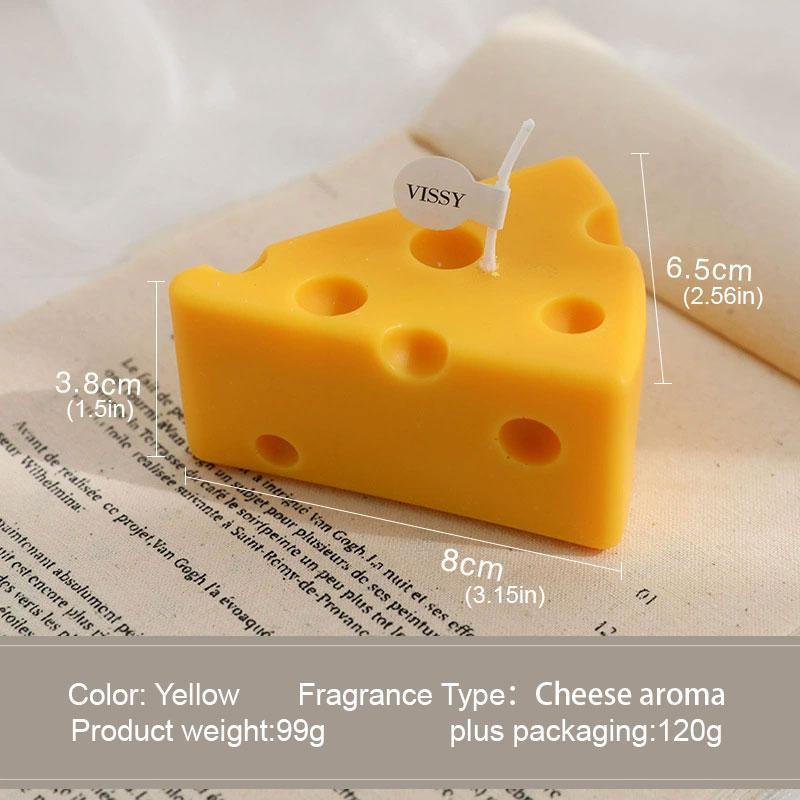 Product Introduction of Handmade Cheese Shaped Scented Candle, 1 Count Creative Modeling Candle, Decorative Ornament for Home Party Wedding, Creative Gift for Friends, Freshener 6