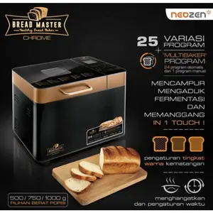 BREADMASTER Chrome Mesin Pembuat Roti Digital 1 Liter 600 Watt