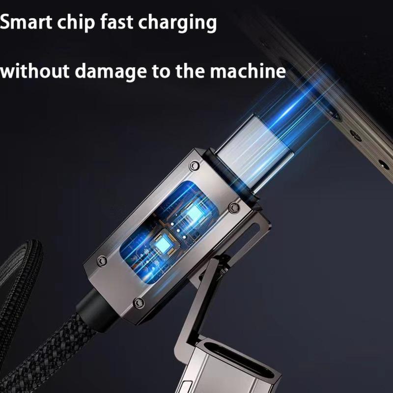 4 In 1 Fast Charging Data Transfer Cable, 1 Count 66W Fast Charging Data Cable with Digital Display, Phone Charging Cable Compatible with iPhone 3