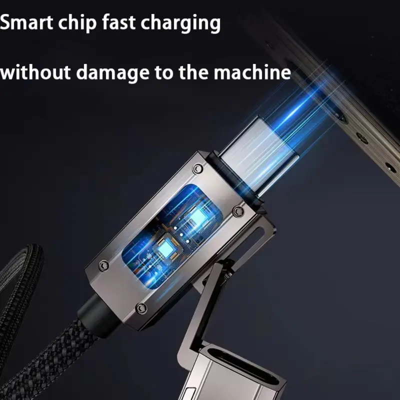 4 In 1 Fast Charging Data Transfer Cable, 1 Count 66W Fast Charging Data Cable with Digital Display, Phone Charging Cable Compatible with iPhone 3