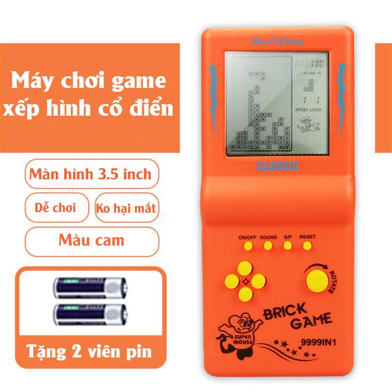 Máy chơi game xếp hình cầm tay - Tay cầm chơi game xếp hình cổ điển, trò chơi xếp gạch Brich game màn 3.5 inch tặng pin