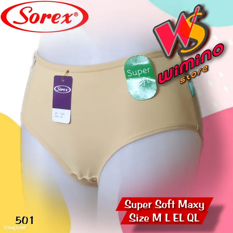 M501 Sorex Celana Dalam Wanita Dewasa Dan Remaja Bahan Katun Super Soft Ukuran M L EL QL Motif Polos 1