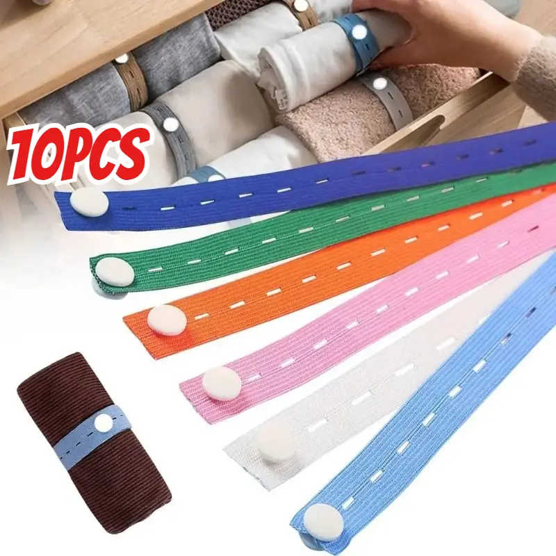 Dây Đai Đàn Hồi Đầy Màu Sắc, 10 Cái, Dây Bọc Cao Su, Cho Quần Áo, Chăn Bông, Chăn Bông, Khăn Tắm, Dây Đựng Đồ, Dụng Cụ Sắp Xếp Gia Đình
