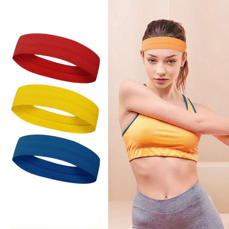 Product Introduction of SPORTS EMPORIUM Tennis Fashion 1PC Sports Sweat Head Band Stretch Elastic Sweat-Absorbent Anti-perspiration Summer Hairband For Fitness Running Dance Non Slip Sweatbands Headband Pure Color Headband Yoga Hair Band 8