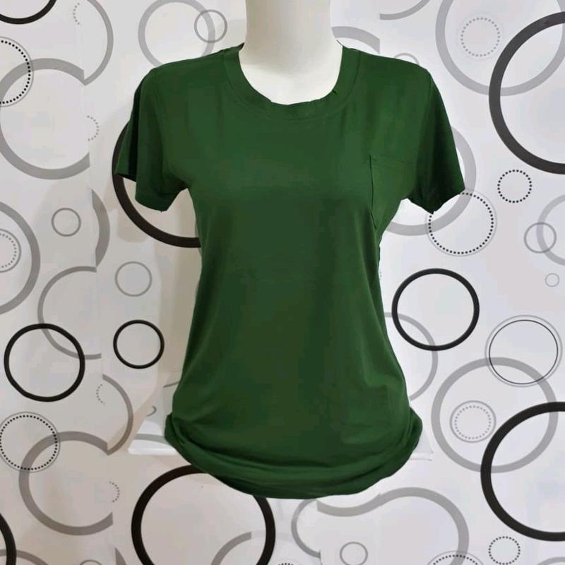 kaos atasan wanita O neck modern trendy Rayon Spandex Baju Polos Oblong Basic Tebal Pendek 8