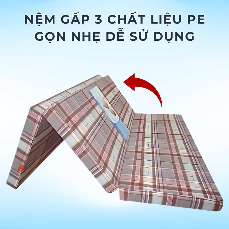 Nệm Xốp Gấp 3 Chất Liệu PE Gọn Nhẹ Dễ Sử Dụng Nệm PE Đệm Ký Túc Xá Sinh Viên