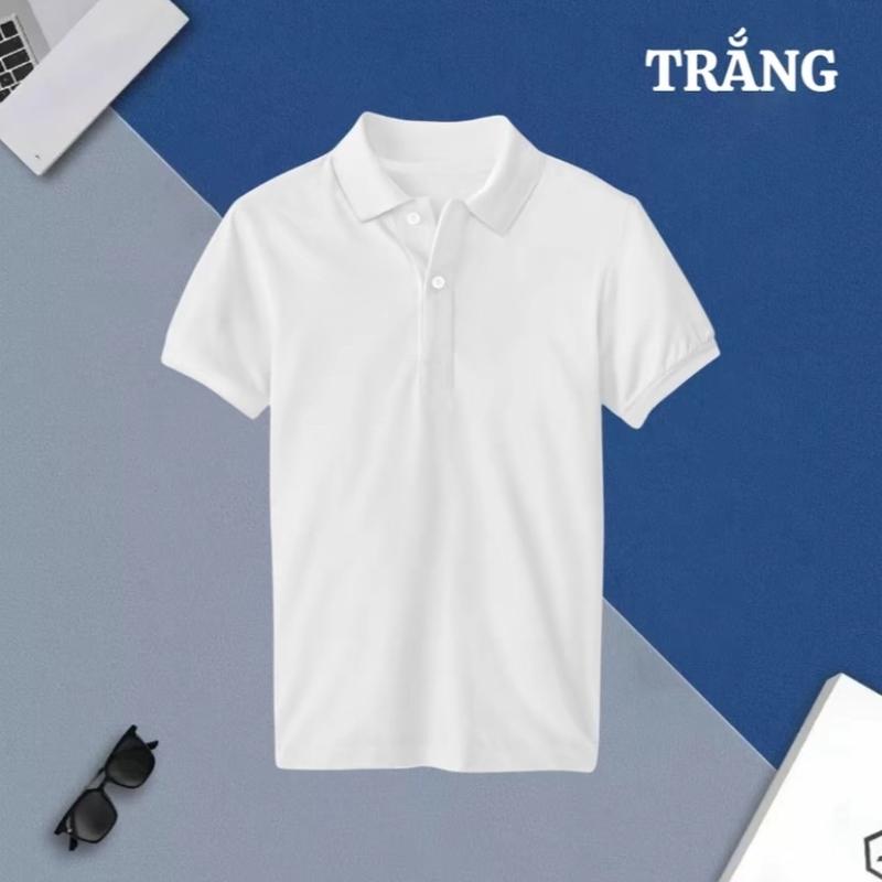 COMBO 3 Áo ĐEN/TRẮNG/ĐỎ - Áo Polo Nam Trơn Có Cổ Bẻ Basic Vải Thun Cá Sấu Cao Cấp HABILL -  Ngắn Tay Top Menswear Shirt Nhung  Kem Kate 2