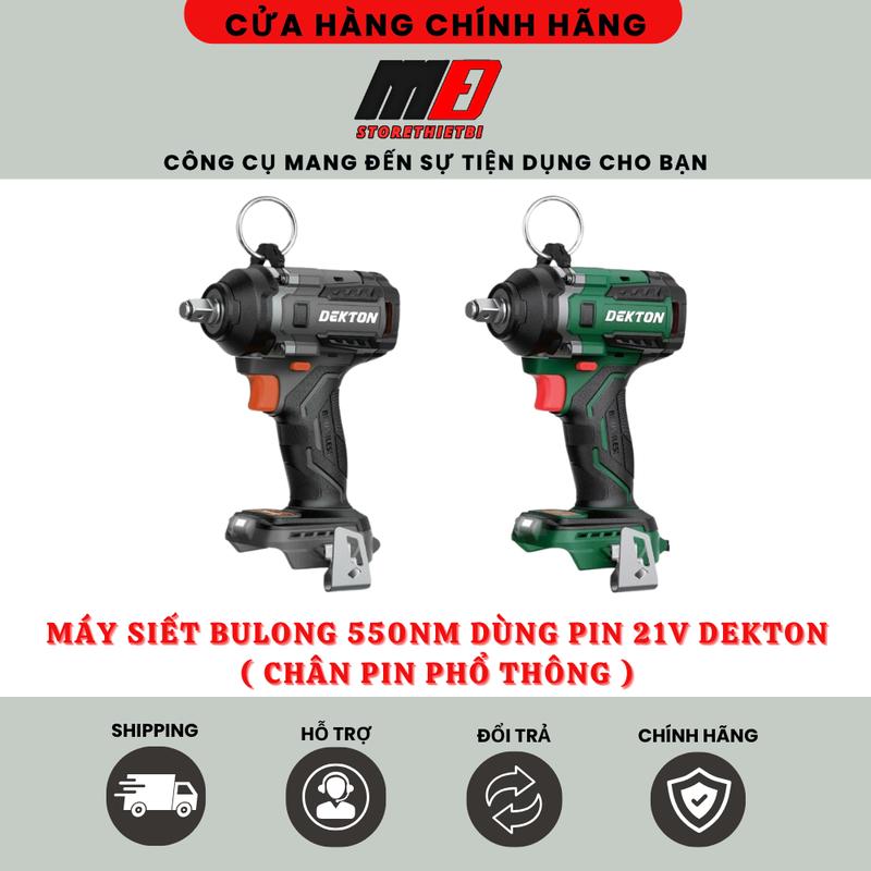Máy Siết Bulong 550Nm Dùng Pin 21V M21 Dekton / M21-IW550Pro / Không Chổi Than / Chuyên Sửa Xe Tay Ga / Chuẩn 1/2 Inch