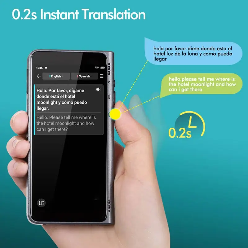 Timekettle Fluentalk T1 Language Translator with 4" HD Screen Support 40 Languages and Photo AI Translation Instant Real-time