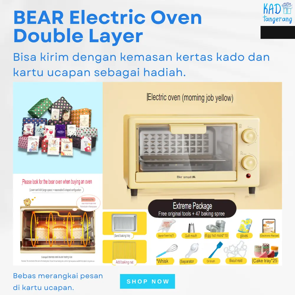 Electric Oven Listrik Pemanggang 10 Liter BEAR Kitchen Tools Microwave Penghangat Makanan Free Tools