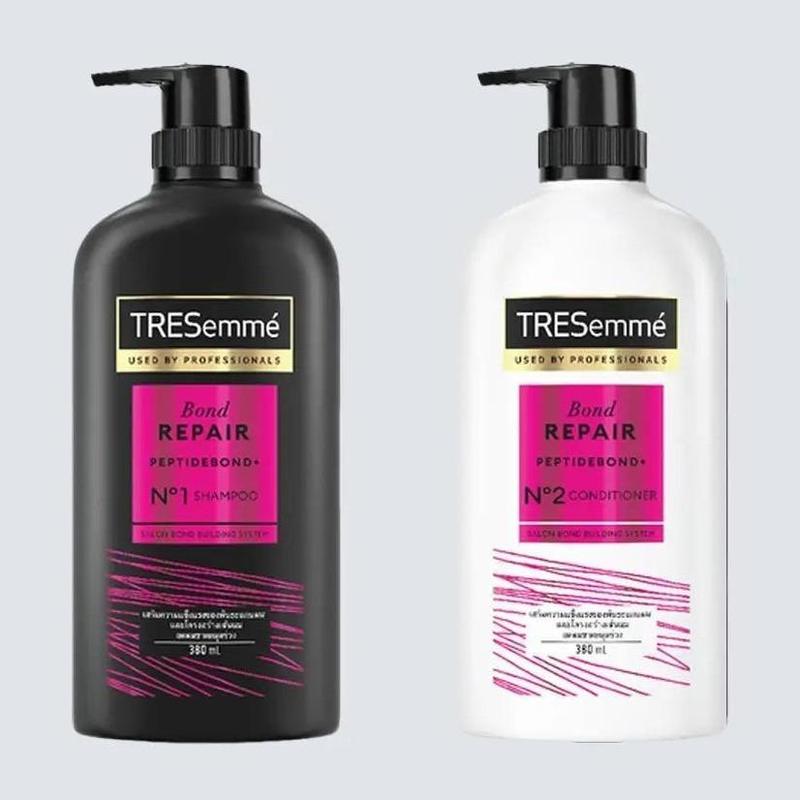 Combo 2 Chai Tresemme Thái Lan Dầu Gội Đen 370ml Hỗ trợ Phục Hồi Tóc, Giảm Rung và Dầu Xã trắng 370ml Dưỡng Tóc Giúp Tóc Suôn Mượt, Mềm Mại Chăm Sóc Tóc Trà dầu  gội