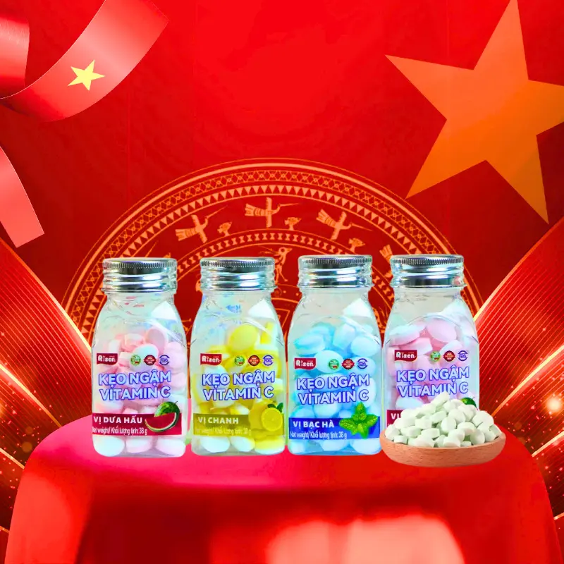 Kẹo ngậm Vị Dâu, Vị Chanh, Vị Bạc hà, Vị Dưa Hấu 38g Candy Ăn Vặt - Risen Việt Nam Snack Food