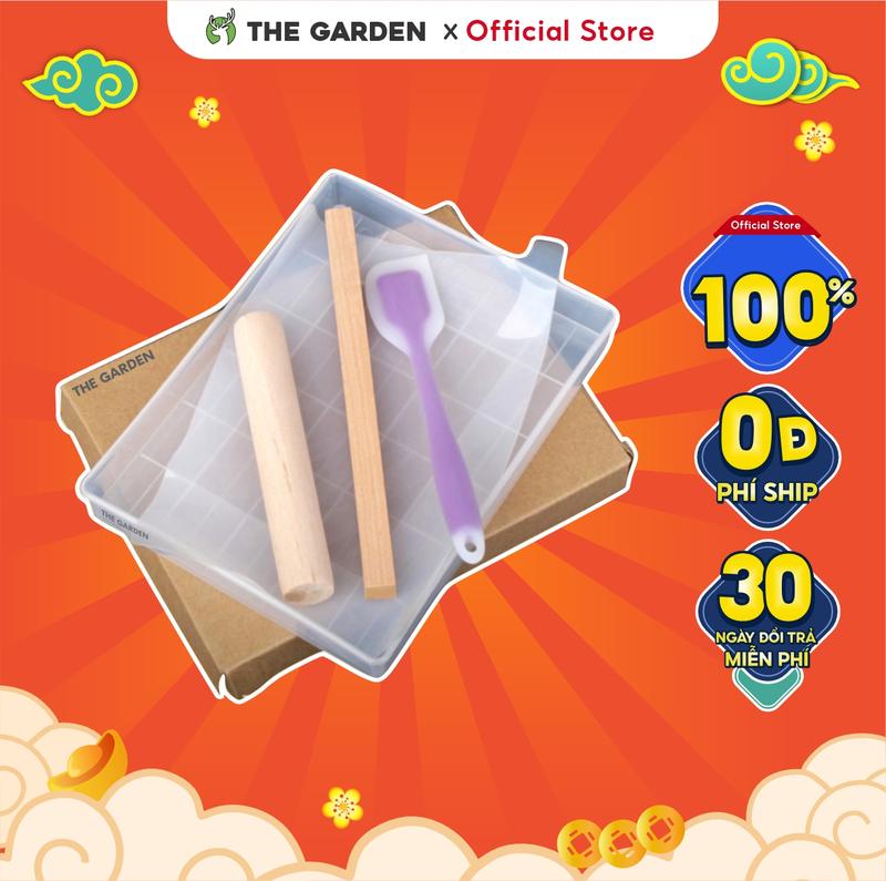 Khuôn làm kẹo nougat THE GARDEN, dụng cụ làm kẹo hạnh phúc đế rời 2-5-6 chi tiết 60 viên