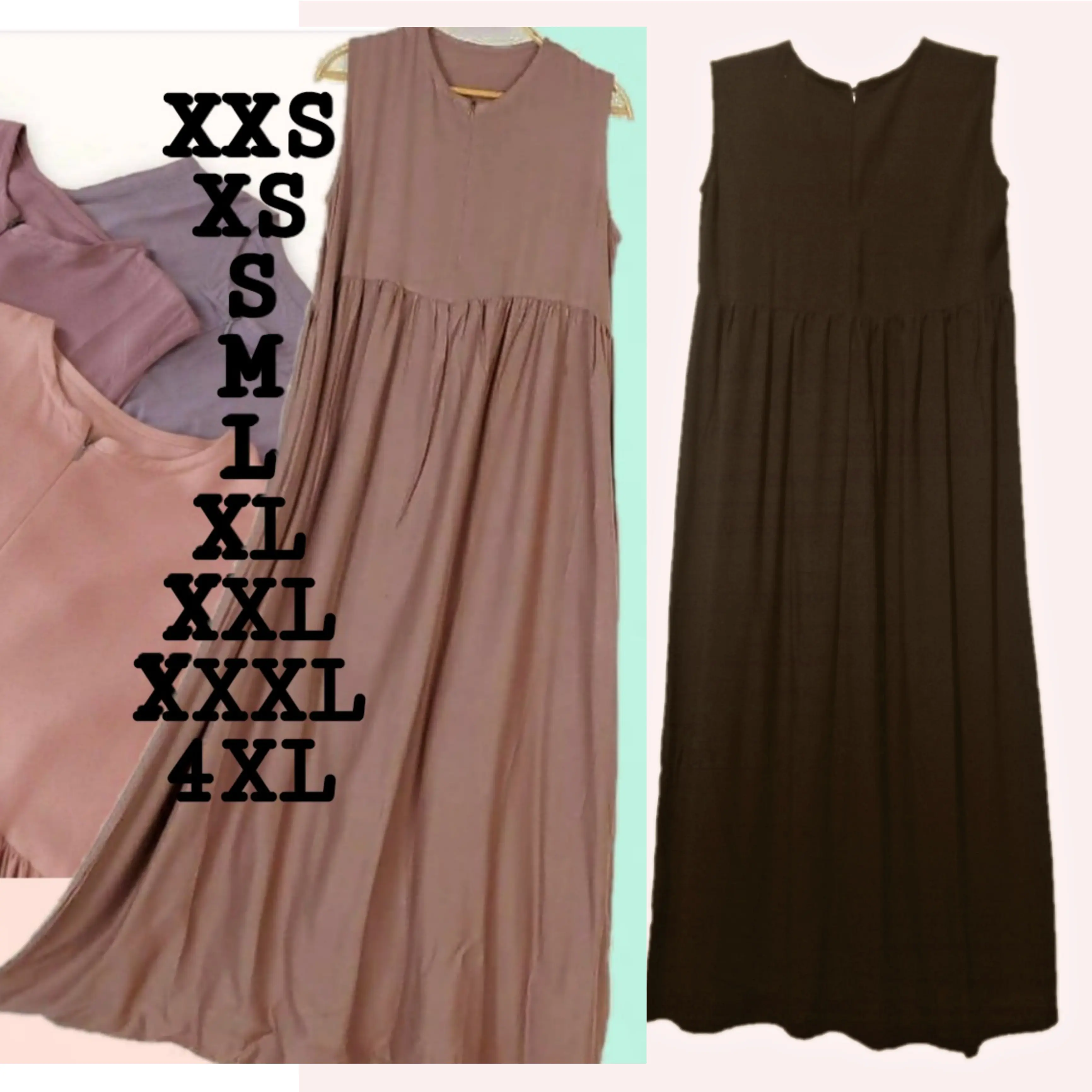 INNER SLEEVELESS RAYON LD 90-132 CM ADEM JUMBO Casual Wanita Bumil Dress