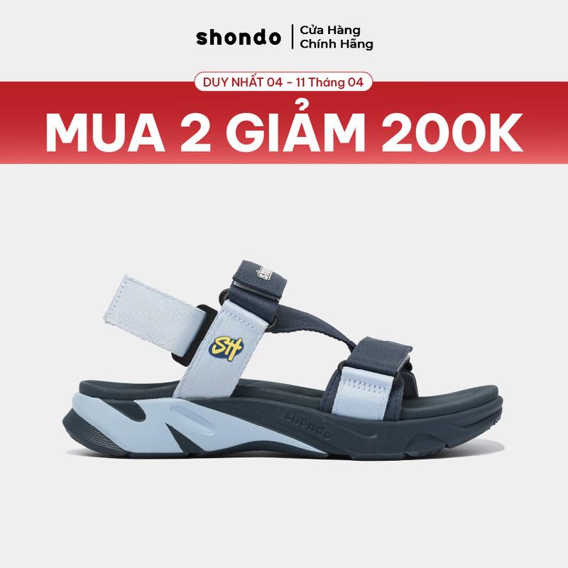 Giày Sandals Nam Nữ SHONDO F8 Êm Thời Trang Thích Hợp Đi Làm Đi Học Chơi Xanh Đen Xanh Tím Pastel F8M3913
