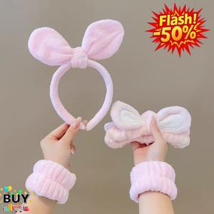 ที่คาดผมล้างหน้า ดีไซน์น่ารัก ที่คาดผมน่ารัก นุ่มและยืดหยุ่น สายรัดข้อมือดูดซับน้ำ ชุด 4 ชิ้น มีสีชมพู สีแดง สีเขียว และสีน้ำเงิน