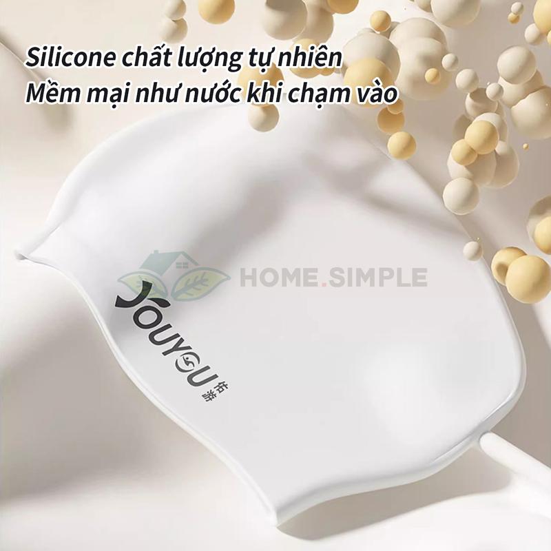 [Gửi hàng từ việt nam]Mũ Bơi Mũ Bơi Mũ Silicon Nam Nữ Người Lớn Ngăn Ướt Tóc Mũ Bơi Che Tai 2