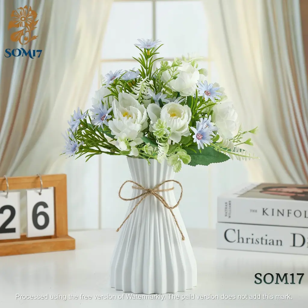 Set Bunga Aesthetic Termasuk  Plastic Vas  / Bunga Hias Rumah / Artificial Flowers / Bunga Plastik / Souvenir Gift Hampers Kado Murah
