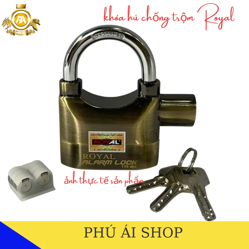 Khoá hú chống trộm Royal ALARM LOCK kèm còi báo động và ổ khoá cửa (BH 24 tháng + Tặng 6v pin dự phòng) 1