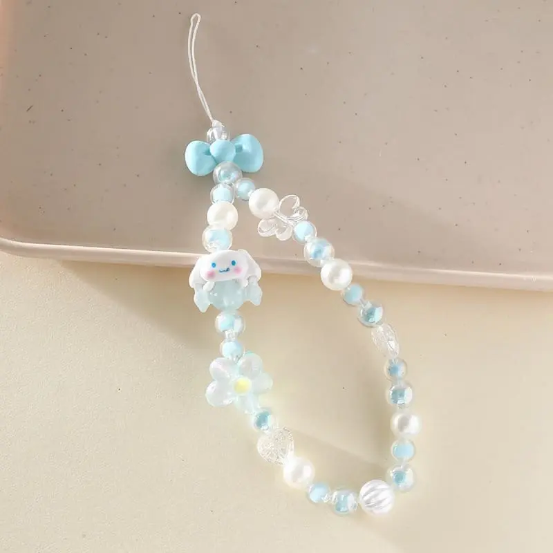 Mobile Phone Strap, Pacha Mart Phone Strap,Kuromi melody cinnamoroll Cute Beaded Keychain
