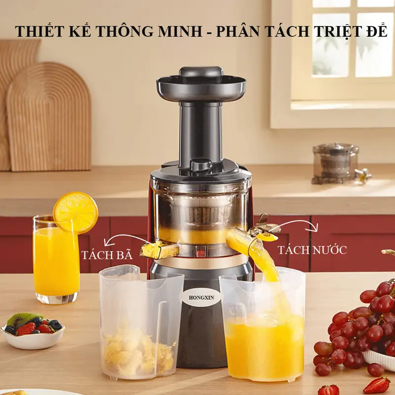 Máy ép trái cây máy ép chậm giữ nguyên các dưỡng chất và vitamin tách kiệt 98,9% nước khỏi bã. Bảo hành 2 năm toàn quốc, đổi mới 7 ngày nếu lỗi. 7