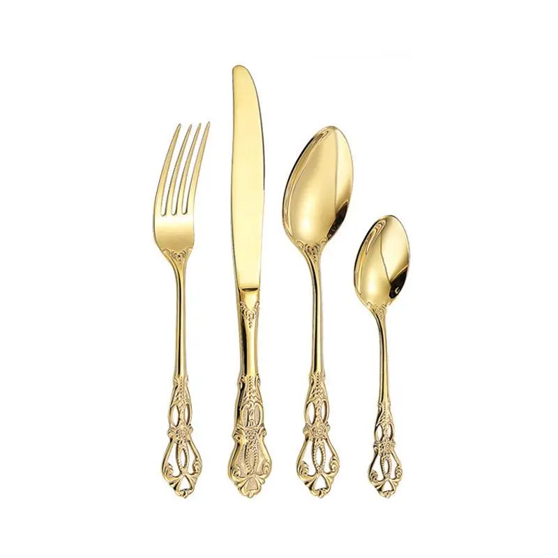Stainless Steel Cutlery Set, 24pcs/set Including Knife, Fork & Spoon & Dessert Spoon, Household Tableware Set for Home Kitchen Dining Room 4
