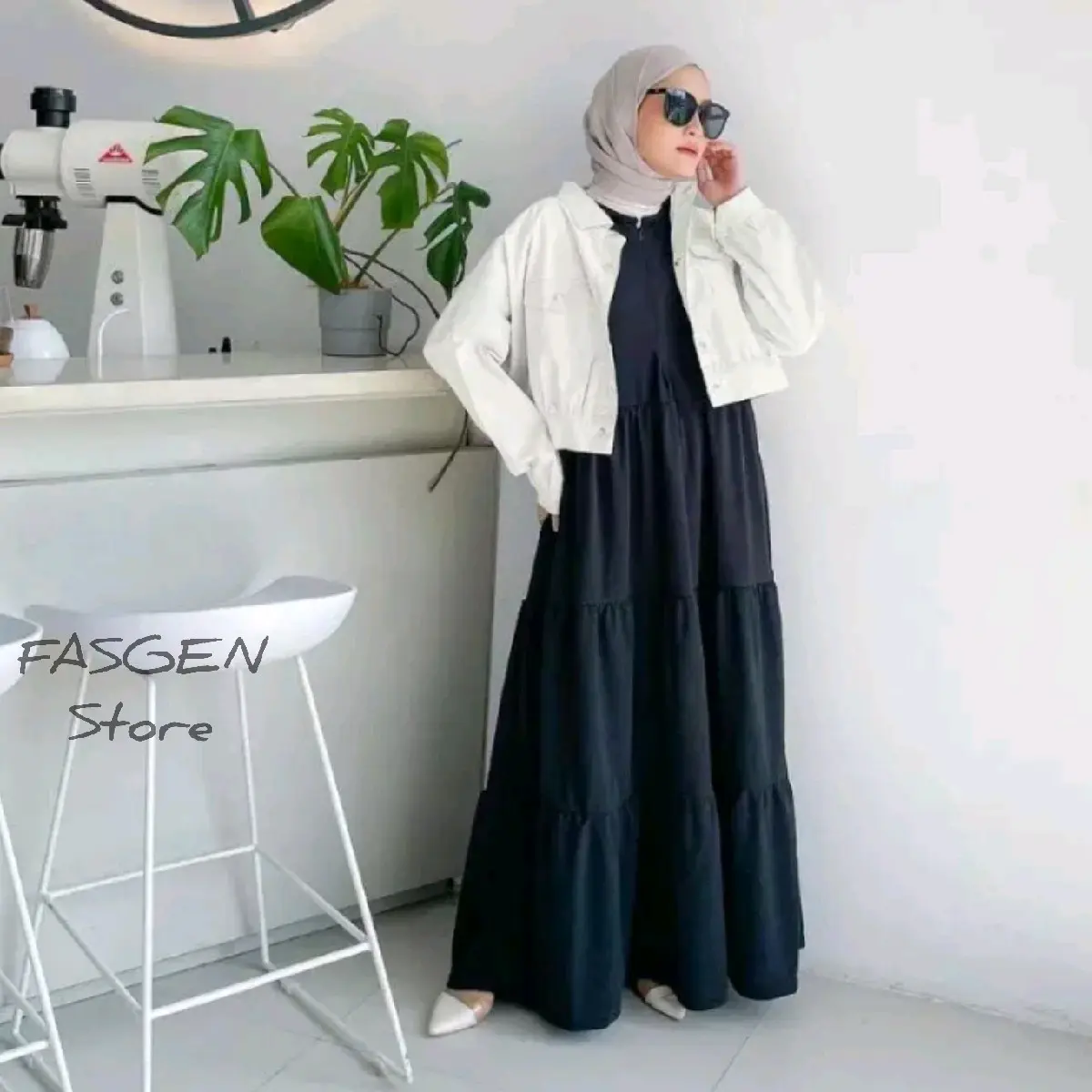 Inner Dress Busui Rempel Tanpa Lengan Jumbo Bahan Rayon Muslim Wanita