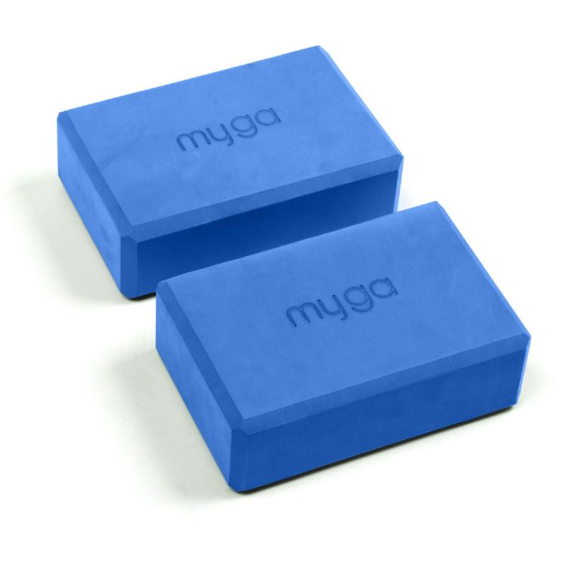 Myga Yoga Blocks - Pair of High Density Foam Bricks for Yoga, Pilates and Fitness to Support and Deepen Poses - Non Slip and Lightweight for Home, Gym & Studio - Choice of Colour 2