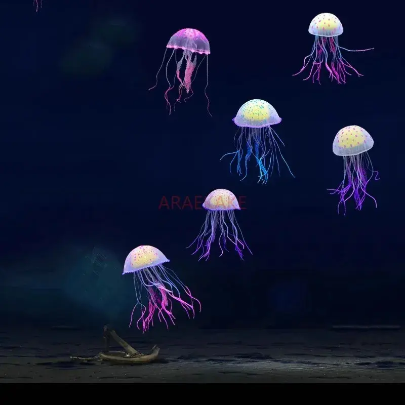 Fish tank landscape decoration small ornament simulation jellyfish floating simulation software silicone jellyfish size simulati