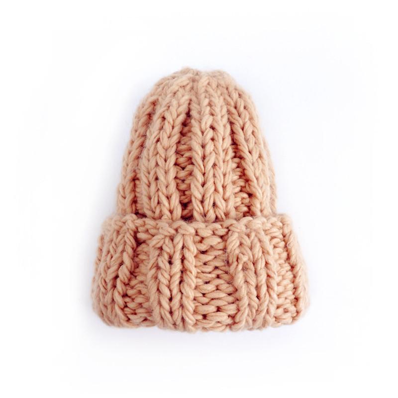 Product Introduction of Winter Knitted Beanies Hat Thick Soft Warm Coarse Large Knitted Solid Hat Female Ice Ski Bonnet Skullies Beanies Hat Cap 28