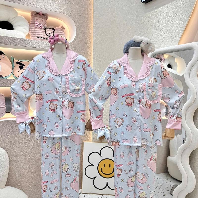 ￼BỘ PIJAMA MONYBEAR TDQD MÈO TRẮNG PHỐI BÈO HỒNG ( kèm CỘT TÓC ) 1