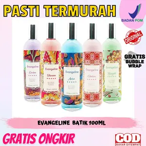Parfum Wanita Evangeline Batik 100ml Eau De Parfum Minyak wangi Farfum Wanita Cewek Perempuan Wangi Tahan Lama Murah ORI EDP EDT Musk Viral Artis Mobil Laundry Baju Bukan Parfum Thailand Biru Hijau  Ungu Merah