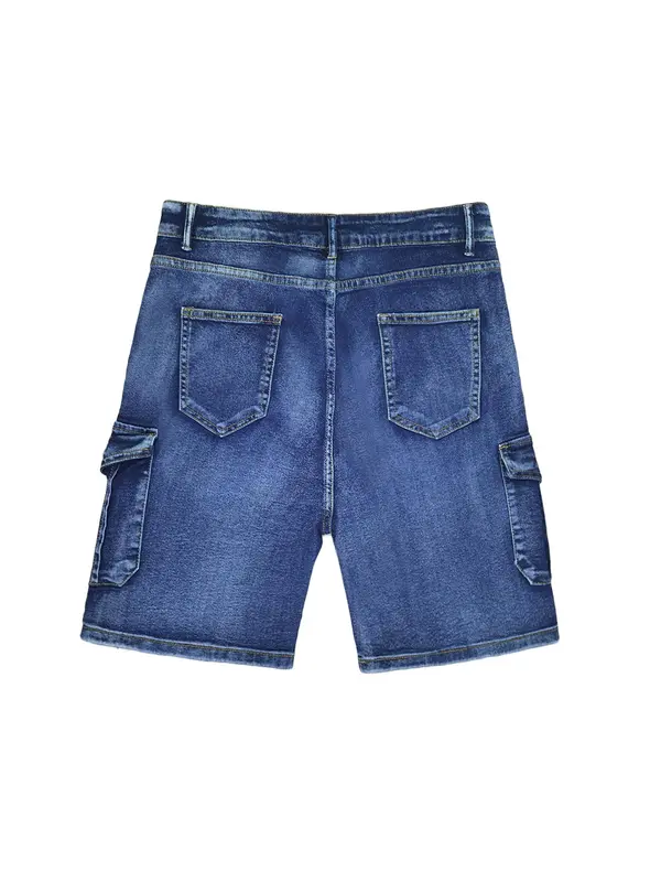 【Plus Size】  Pocket Button Fly Denim Shorts, Casual Street Comfy Skinny Shorts for Daily Wear, Women's Bottoms for Summer 5