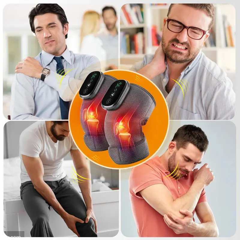 Knee Massager, 3 Vibration Modes & 5 Heat Levels Knee Massage Tool, USB Rechargeable Knee Support, Ideal Heating Pad for Relaxation and Recovery 7