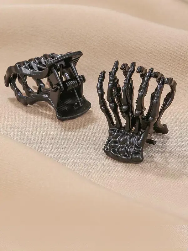 Fashionable Skeleton Hand Design Hair Claw Clip (1 Pair), Gifts for Her, Casual and Versatile Hair Accessories for Women & Girls, Trendy Accessories for Party and Daily Life Halloween 5