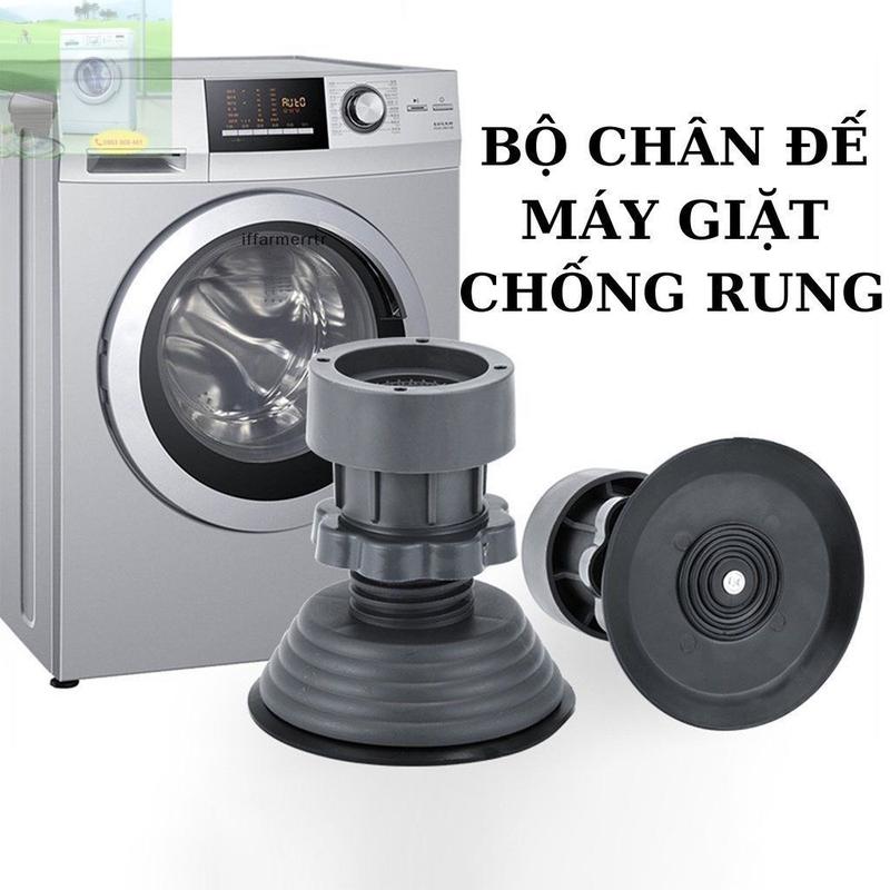 Bộ kê 4 chân chống rung chống trượt máy giặt tủ lạnh đế cao su loại tăng giảm được kích thước 0