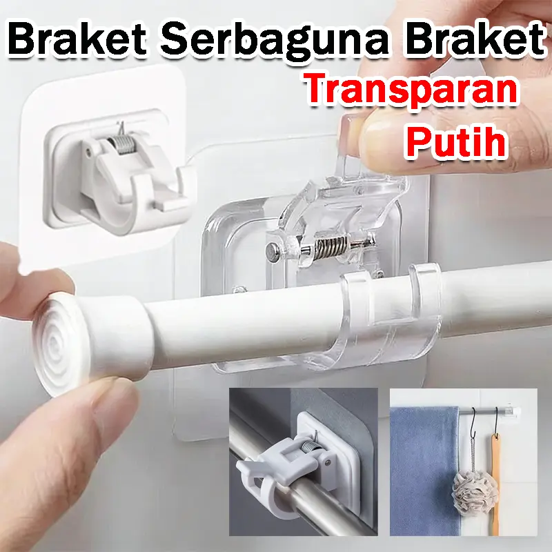 Braket Serbaguna Braket Batang Fleksibel Batang Gorden Teleskopik Batang Gorden Dapur Dan Kamar Mandi