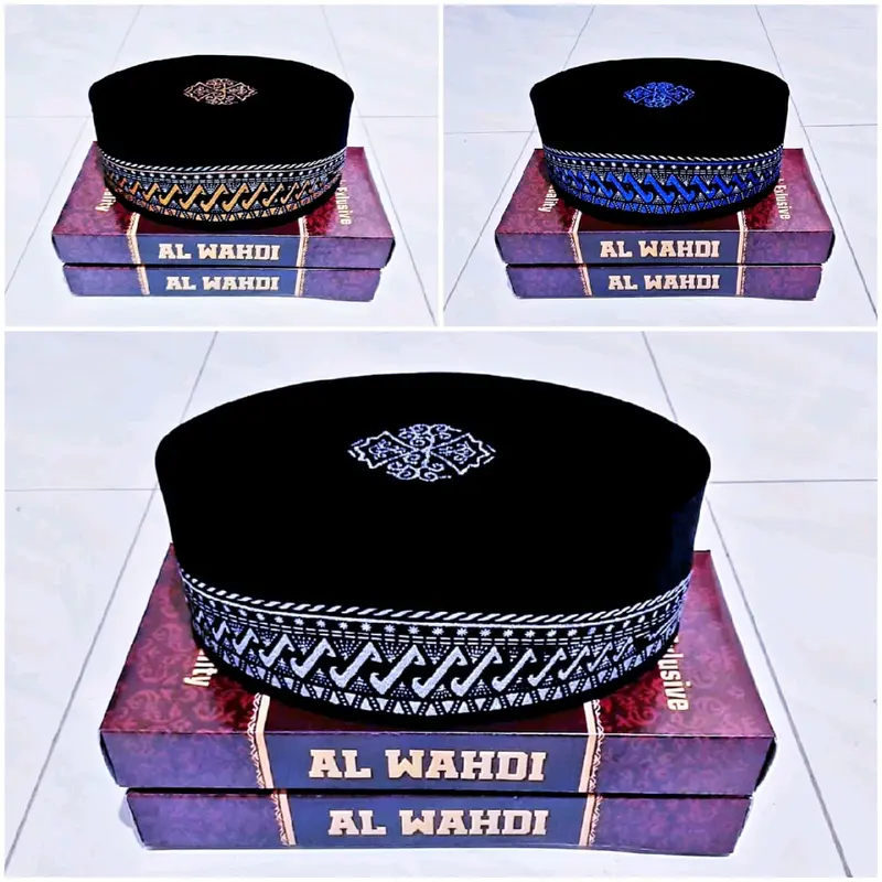 Peci Hitam Motif Anak Dan Dewasa Songkok Hitam Motif Batik Bordir 1