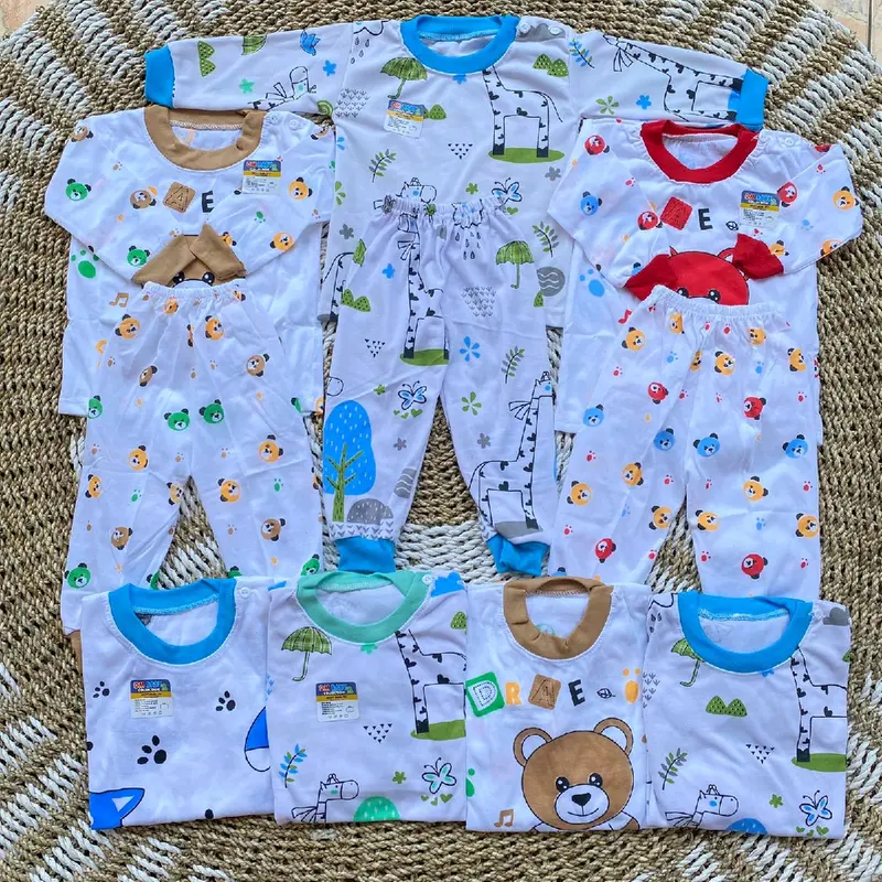 PAKET USAHA 1 LUSIN SETELAN BAJU BAYI 3-18 BULAN MIX MOTIF 2