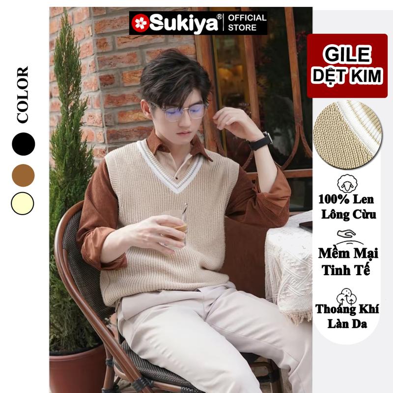 Áo Len Nam GhiLe SUKIYA Cộc Tay Chất Len Lông Cừu Mềm Mịn Đủ Size Mẫu Mới Nhất 2024 AL83 Menswear