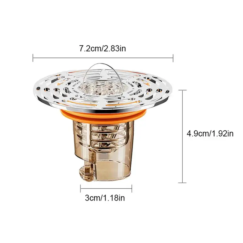 Kitchen Sink Drain Filter, 1 Count Stainless Steel Automatic Closing Anti-odor Drain Filter,  Sink Accessories for Home Kitchen Bathroom 1
