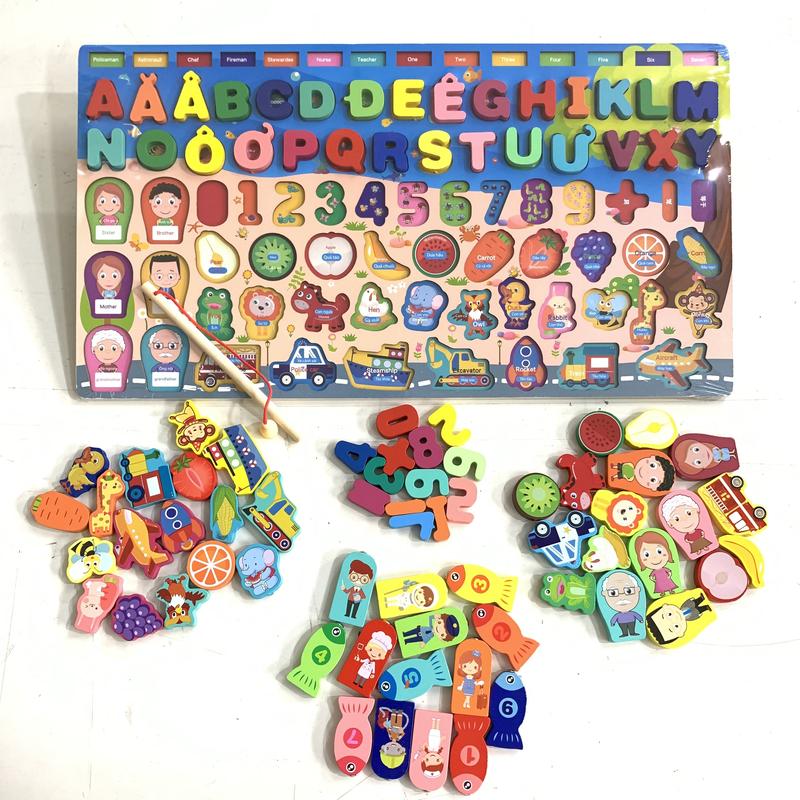 Đồ chơi cho bé bảng thông minh học chữ số kèm trò chơi câu cá đồ chơi phát triển trí tuệ bảng đa năng 7 trong 1