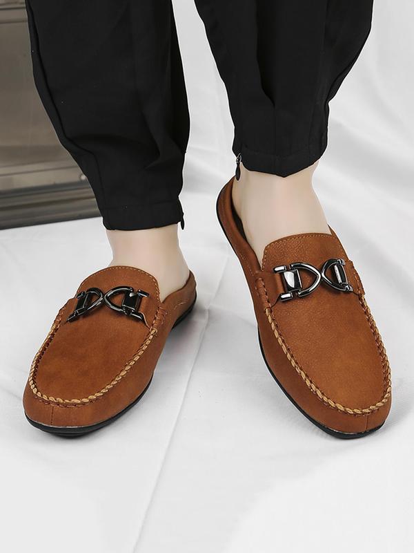 Men's Casual Solid Color Slip on Driving Shoes, Fashionable Breathable Comfortable Sports Slide, Male All-match Round Toe Shoes for Daily Wear, Boy 8